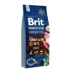 Brit Premium By Nature Light Turkey sausas maistas šunims turintiems antsvorio, 3 kg