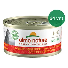Almo Nature HFC Chicken&Shrimps šlapias maistas katėms 24x70g