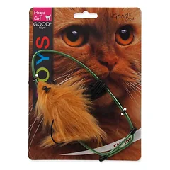 Magic Cat Toy A Door-Able Bouncing Mouse žaislas katėms su barškučiu ir katžolėmis, pakabinamas ant durų, pliušinis, pelės ilgis 9 cm