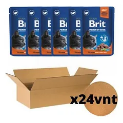 Brit Premium konservai katėms Salmon for Sterilised, dėžė x 24vnt