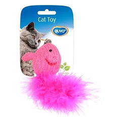 Duvo+ Katzenspielzeug Maus Wolle blau/rosa