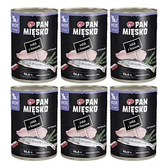 PAN MIĘSKO Kalakutas su lašiša drėgnas maistas kačiukams 6x400 g