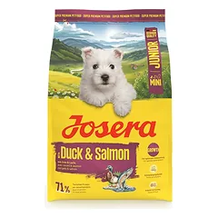 Josera MiniJunior Duck + Salmon sausas pašaras mažų veislių jauniems šunims su antiena ir lašiša, 3 kg