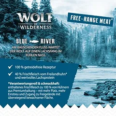 Wolf of Wilderness Adult "Blue River" – laisvai auginta vištiena ir lašiša, sausas maistas šunims — 5 nuotrauka