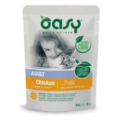 Oasy Adult Chicken guliašas su vištiena suaugusioms katėms - Pet24