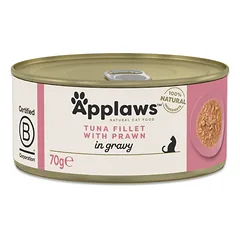 APPLAWS Cat Adult Tuna with Prawn in Gravy filet sušių tuno su krevetėmis padaže 70 g