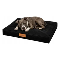 DOGESTE XL vandeniui atsparus šuns čiužinys-guolis su personalizavimu, 90 × 66 cm, juodas