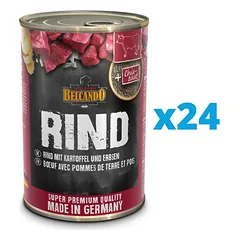BELCANDO Super Premium konservai šunims su jautiena, bulvėmis ir žirniais 400 g x 24 vnt.
