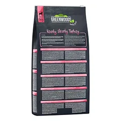 Greenwoods su kalakutiena, saldžiosiomis bulvėmis, žirniais ir moliūgu, sausas maistas katėms, > 10 kg — 4 nuotrauka