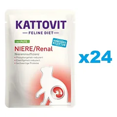 KATTOVIT Feline Diet Niere/Renal kalakutiena 24 x 85 g