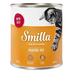 Smilla paukštienos puodeliai, drėgnas maistas katėms, ekonominė pakuotė 24 x 800 g — 2 nuotrauka