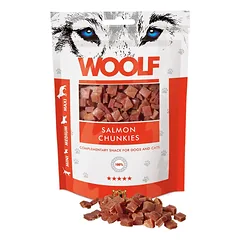 WOOLF Soft Salmon chunkies skanėstai šunims ir katėms su lašiša