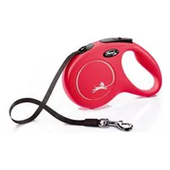 Flexi New Classic S 5m Raudona juostelinė pavadėlė šunims, iki 15 kg