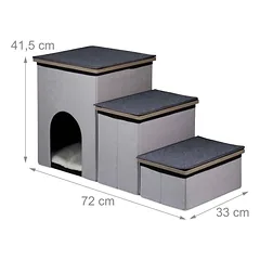 Augintinių laiptai, 3 pakopos su ertme ir daiktadėže, 72 × 41,5 × 33 cm — 4 nuotrauka