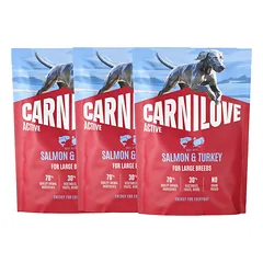 CARNILOVE Active Dog Salmon & Turkey Adult Large Breeds 3x1,5 kg lašiša ir kalakutas, suaugusiems didelių veislių šunims