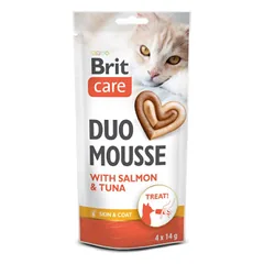 BRIT CARE Cat Creamy Duo Mousse with Salmon Tuna skanėstai katėms, 4x14g