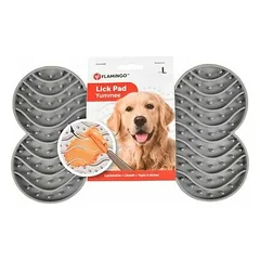 Flamingo LICK PAD YUMMEE SILICONE BONE GREY L 29,8CM — 1 nuotrauka