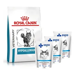 ROYAL CANIN Hypoallergenic DR 25 2,5kg + ENZO VET Hipoalerginiai produktai katėms su ėriena želė 3x100g