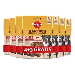 PEDIGREE Ranchos Cubes 7 x 70 g papildomas maistas su jautiena suaugusiems šunims