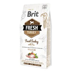 Brit Fresh Turkey Pea Adult Fit & Slim sausas ėdalas šunims su kalakutiena ir žirniais, 2.5 kg