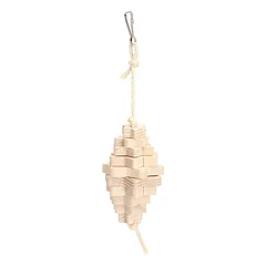 Nobleza medinis žaislas graužikui, su virve, 26x6cm