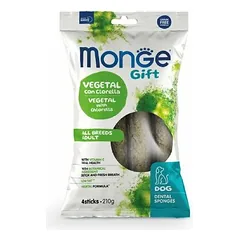 Monge Dog Gift Dental Sponges All Breeds Adult Vegetal with Chlorella 210 g