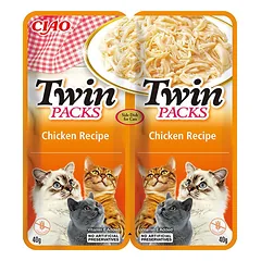 CIAO Twin packs skanėstas katėms, vištiena vištienos sultinyje, 2x40 g.
