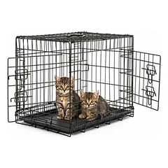 lionto sulankstoma metalinė transportavimo dėžė katėms, išimamas dugnas, 61x44x51 cm — 4 nuotrauka