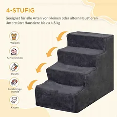 Laipteliai augintiniams, 4 pakopos, 60 × 44 × 35 cm — 4 nuotrauka
