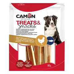 Camon Chicken And Cod Strips gardumėlis šunims su vištiena ir menke, 80 g