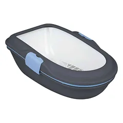 Trixie Berto Cat Litter Tray su atskyrimo sistema, tamsiai pilka/pastelinė, 59 x 39 x 22 cm