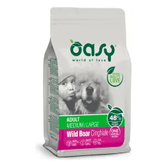Oasy Adult Medium & Large Wild Boar sausas maistas su šerniena šunims