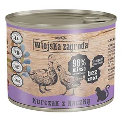WIEJSKA ZAGRODA Adult Vištiena ir antis 200 g katės skardinė nuotrauka