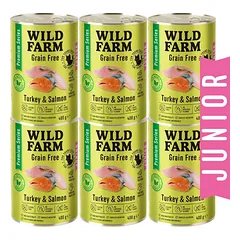 WILD FARM Premium Grain Free Turkey and Salmon Junior 6x400g - kačiukų ėdalas be grūdų