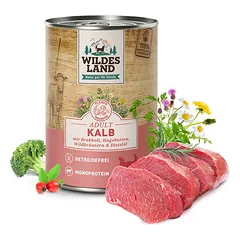 WILDES LAND calf with broccoli konservai suaugusiems šunims su veršiena ir daržovėmis, 400 g — 3 nuotrauka