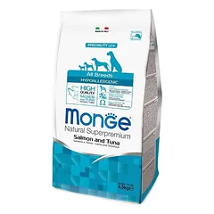 Monge Hypoallergenic adult sausas pašaras (lašiša ir tunas) 2,5kg