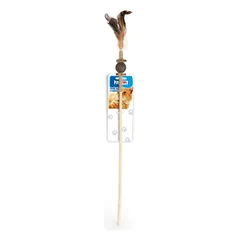 Happet lazdelė su plunksna ir katžole žaislas katėms, 60 cm