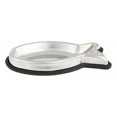 Dubenėlis katei metalinis, žuvies formos, 160 ml
