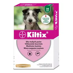 KILTIX antkaklis mažų veislių šunims nuo blusų ir erkių 38cm