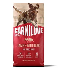 CARNILOVE Active Dog Lamb & Wild Boar Adult 2 x 12 kg – sausas pašaras su ėriena ir šerniena suaugusiems šunims