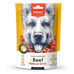 Wanpy Marbled Beef Bites jautienos skanėstai šunims 5×100 g