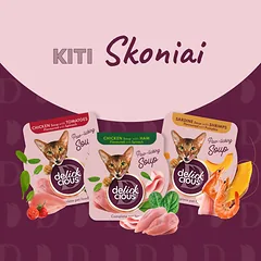 DELICKCIOUS konservuotas pašaras suaugusioms katėms - tuno sriuba su kukurūzais, 80 g — 5 nuotrauka
