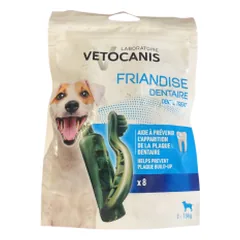 Vetocanis Tartar control skanėstai mažiems šunims apnašų šalinimui, 110 g
