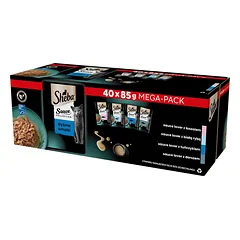  SHEBA Sauce Collection Fish Flavours Sachets 40x85 g - visavertis drėgnas maistas suaugusioms katėms, su padažu 