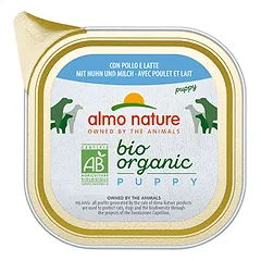 Almo Nature Bio Organic Puppy paštetas šuniukams su vištiena ir pienu, 100 g