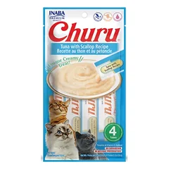 Churu su tunu ir šukutėmis – kreminis skanėstas katėms, 4 x 14 g