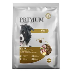 PRIMUM sausas maistas suaugusiems šunims su  minkšta antiena ir bulvėmis, 1,5 kg