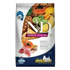 Farmina N&D Dog Tropical Selection Mini Adult su ėriena, sausas maistas šunims 5 kg