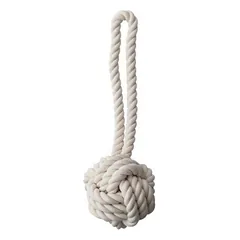 Quapas! Žaislas šunims iš natūralios virvės, kamuolys su kilpa, XL, 60 cm — 3 nuotrauka