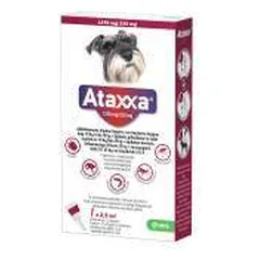 KRKA Ataxxa užlašinamas tirpalas šunims nuo erkių, blusų ir uodų, 10–25 kg, 1250 mg/250 mg, N1